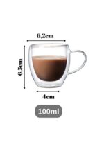 4 Kişilik Bambu Tabaklı Çift Cidarlı Espresso & Çay Fincan Takımı - Görsel 4