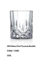 360 Dönen Viski & Kokteyl Bardağı 2'li Set - 300ml - Görsel 2