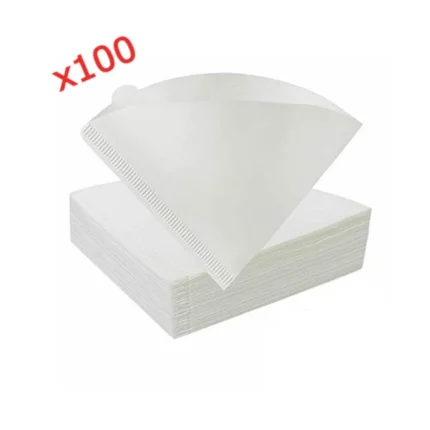 V60-02 Kahve Filtresi Kağıdı - 100 Adet Beyaz Filtre Kağıdı