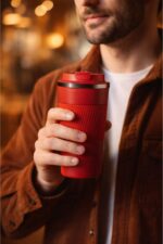 Kahve Çay Mug Araç Mug 500ml Paslanmaz Çelik - Görsel 4