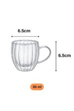 HUBBYCHEF 4'lü Bambu Tabaklı Cidarlı Espresso Kahve Bardağı - Görsel 4