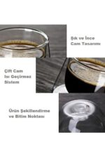 6'lı Çift Cidarlı Espresso Bardağı Seti - 80ml Cam Fincan - Görsel 5