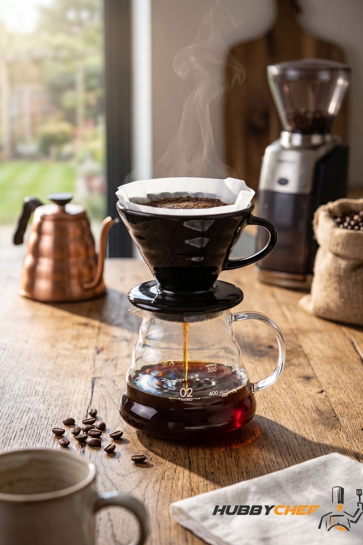 1 Filtre Kahve Demleme Seti - V60 Dripper & Cam Servis - Görsel 1