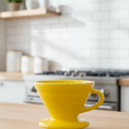 V60 02 Seramik Dripper - Hardal Sarı Kahve Demleme Ekipmanı