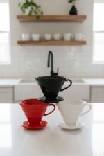 V60 Kahve Demleme Seti - 600ml Cam Servis & Seramik Fincan - Görsel 3