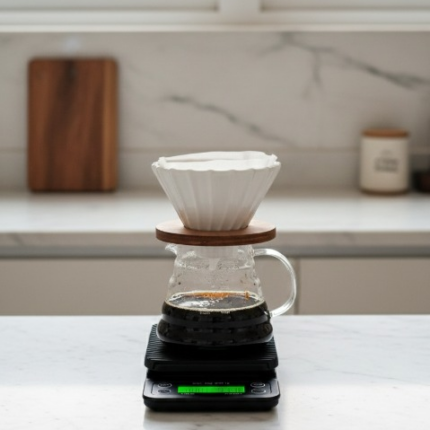 Kahve Demleme Seti - Dripper ve 3kg/0.1g Hassas Kahve Terazisi