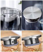 1.8 Lt Kapaklı Filtreli Cam Sürahi - Görsel 2